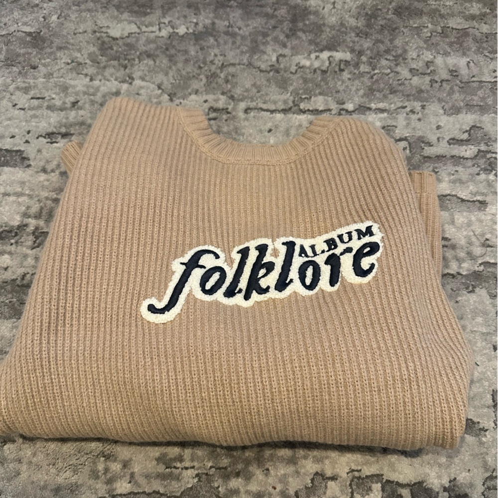 TAYLOR SWIFT FOLKLORE CREWNECK Tan -XS